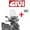 GIVI Parabrezza PIAGGIO Beverly 300-310-400 HPE 2021 2022 2023 2024 2025 CON KIT GIVI