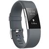 AOCGO Cinturini di ricambio per Fitbit Charge 2, cinturino di ricambio per accessori morbidi, fermaglio di metallo sicuro Fitbit Charge 2 (5,5-6,7) - grigio