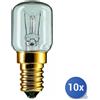 Maurer 10x Maurer Lampada Incandescenza Piccola Pera Chiara Per Forni W 15 E14