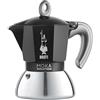 Bialetti Caffettiera Alluminio 2 Tazze MOKA INDUCTION Cromo e Nero 0006932