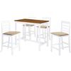 vidaXL Set Tavolo e Sedie da Bar 5 pz Legno Massello Marrone e Bianco
