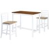 vidaXL Set Tavolo e Sedie da Bar 3 pz Legno Massello Marrone e Bianco