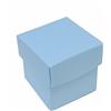Generico 10X FIBRA AZZURRO 5x5x5 Scatola portaconfetti Fondo Coperchio BOMBONIERA 0LB0
