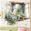 Adesivi per finestre finte, finte finestre apribili in PVC, versatile,