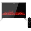 Cecotec Caminetto Elettrico con Telecomando ReadyWarm 7500 3in1 Total Flames. 1500W, 2 Modalità, Termostato, Effetto Fiamma, Timer, Sicurezza, Convezione, Calore Rapido ed Efficiente