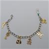 BRACCIALE DA DONNA CON CIONDOLI ORO GIALLO E BIANCO 18KT 750 9 GRAMMI (2460)