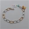 BRACCIALE DONNA A MAGLIA CON CUORI IN ORO ROSA E BIANCO 18KT 9,7 GRAMMI (2447)