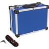 Perel valigetta porta attrezzi in alluminio blu 320 x 230 x 155 mm con serratura a chiave (2 chiavi) e tracolla, valigetta rigida di trasporto per utensili, laptop e fotocamera