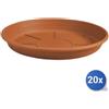 Plastime 20x Sottovaso A Cilindro Plastime In Polipropilene Colore Terracotta Cm 24X3,3
