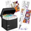Ohuhu Illustration Marker 80 pennello a colori e penna frullatore audace con ...