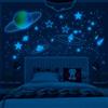 1044pz Adesivi Luminosi con Stelle Luna Arcobaleno e Razzo per Decorazione Paret