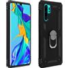 Avizar, Cover per Huawei P30 Pro Bi-materia Anello Magnetico Stand, Nero