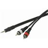 STAGG Cavo Audio Stereo Jack 3.5mm a 2 RCA, 3m, Nero