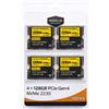 MG SSD PCIe NVMe Gen 4x4 128 Gb M2, CONFEZIONE DA 4 PEZZI per uso professionale