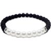Bracciale con ZIRCONI perle Bianco Nero no swarovski braccialetto da Uomo Donna