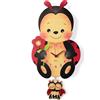 Dekori Orologio da Parete Bambini Coccinella in Legno Pendolo Muro Cameretta Moderno