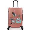 NIKKY TROLLEY CANI NIKKY BY NICOLE LEE ROSA CANEDA STIVA GRANDE 70 CM 4 RUOTE RIGIDO