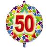 BIG PARTY Palloncino foil mylar 50 ANNI multicolor Stardust con stampa stelle - 45 cm