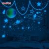 1044pz Adesivi Luminosi con Stelle Luna e Razzo per Decorazione Parete