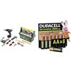 Theo Klein Bosch Cassetta Attrezzi, Avvitatore LED, 3+ Anni, & Duracell AA Ricaricabili 8 pz, 2500mAh