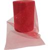 PuntoCasaStore Rotolo Bobina di Tulle Rosso con Glitter Larghezza 12,5 cm x 5