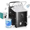 FOHERE Macchina Ghiaccio 14KG/24h Cubetti/5 Min Autopulente 2 Dimensioni con Maniglia