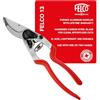 FELCO 13 forbici da potatura per destrorsi con mani grandi, taglio 30 mm | Impugnatura allungata per la presa a due mani e più forza sui rami spessi. Alluminio forgiato. Swiss Made.
