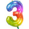 Folat Palloncino in alluminio Yummy Gummy Rainbow Numero 3-86 cm, Multicolore, 63243