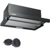 COMFEE' COMFEE ' CHL03M21B - Cappa aspirante 60 cm, flusso d'aria 400 m³/h, cappa aspirante, incasso integrato, colore: Nero