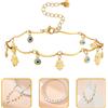 Eye Anklet Regolable Chain Evil Eye Eye Eye Estey Barefoot Cady Jewelry