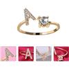Finger di dito iniziale intarsiata di Rhinestone 1pc (Golden)