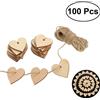 100 pezzi 40 mm dischi in legno a cuore bianco con 10 m di spago naturale per