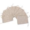 10 pezzi tela naturale iuta tela piccola borsa sacco semplice con cordoncino