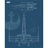 Komar WTD WB179-40x50 - Decorazione murale Star Wars Blueprint X-Wing, per camera dei bambini, senza cornice, 40 x 50 cm (larghezza x altezza)