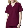 WINK WonderWink WonderWORK Women's V-Neck Scrub Top — Wine, 2X Small