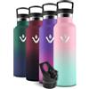 Motswedi Borraccia Termica, 500 ml Senza BPA, Borracce Bambino, Bottiglia Con Cannuccia e 2 Coperchi, Borraccia Acciaio, 18/8 Acciaio Inossidabile, Borracce per Scuola - Rosa chiaro&verde chiaro