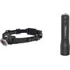 Ledlenser MH10 Outdoor Torcia Frontale LED, Batteria al Litio 18650 Ricaricabile, 600 Lumen, Pesca & P7R Torcia Tascabile LED, 1000 Lumen