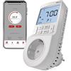 EMOS GoSmart - Termostato a presa 2 in 1 e timer con app - Smart Home digitale temperatura ambiente e presa timer per riscaldamento e raffreddamento - maggiore protezione da contatto - tipo F Schuko