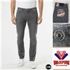 Wampum jeans uomo slim fit elasticizzato regular grigio pantalone 5 tasche 50 56