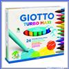 Giotto pennarelli giotto turbomaxi punta grossa set 24 turbo maxi inchiostri lavabili