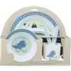 Sterntaler Set di stoviglie Dino Rexi - stoviglie per bambini e bambini con base antiscivolo su piatto, tazza e tazza - robuste stoviglie per bambini e bambini in materiale alimentare, blu