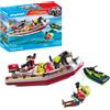 PLAYMOBIL 71464 Gommone dei Pompieri e acquascooter, Inclusi Maschere da Sub e P