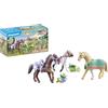PLAYMOBIL 71356 Set 3 Cavalli con Selle, emozionanti Avventure a Cavallo con Un