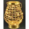 Flair Flower Lanterna luminosa in metallo e cordoncino su base | LED bianco caldo | oro | funzionamento a batteria 3 x AAA | con timer | decorazione natalizia lampada da tavolo | 20 x 16 cm | idea regalo