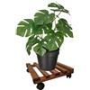 Benson Products CARRELLO PORTAVASO SOTTOVASO IN LEGNO CON RUOTE 35x35cm H8cm PORTATA 30 KG