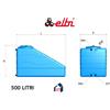 ELBI SPA SERBATOIO ACQUA SOTTOSCALA POLIETILENE BLU POTABILE Litri 500 Lt ELBI SSC