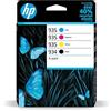 HP 934 Nero, Ciano, Giallo e Magenta, 4 Cartucce Inchiostro Originali | Compatibile con HP OfficeJet 6820, HP OfficeJet Pro 6230 e 6830, 400 pagine (6ZC72AE)