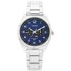 Casio Orologio Casio MTP-M300D-2A Uomo Fasi Lunari Quadrante Blu Cinturino Acciaio ...