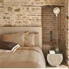 Fazzini-SASHIKO completo letto matrimoniale raso 100% cotone tortora