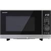 SHARP YC-PG204AE-S - Forno a microonde con grill, 700 W, 20 l, 10 livelli di potenza, funzione Eco, funzione scongelamento, sicurezza per bambini, colore: Argento/Nero